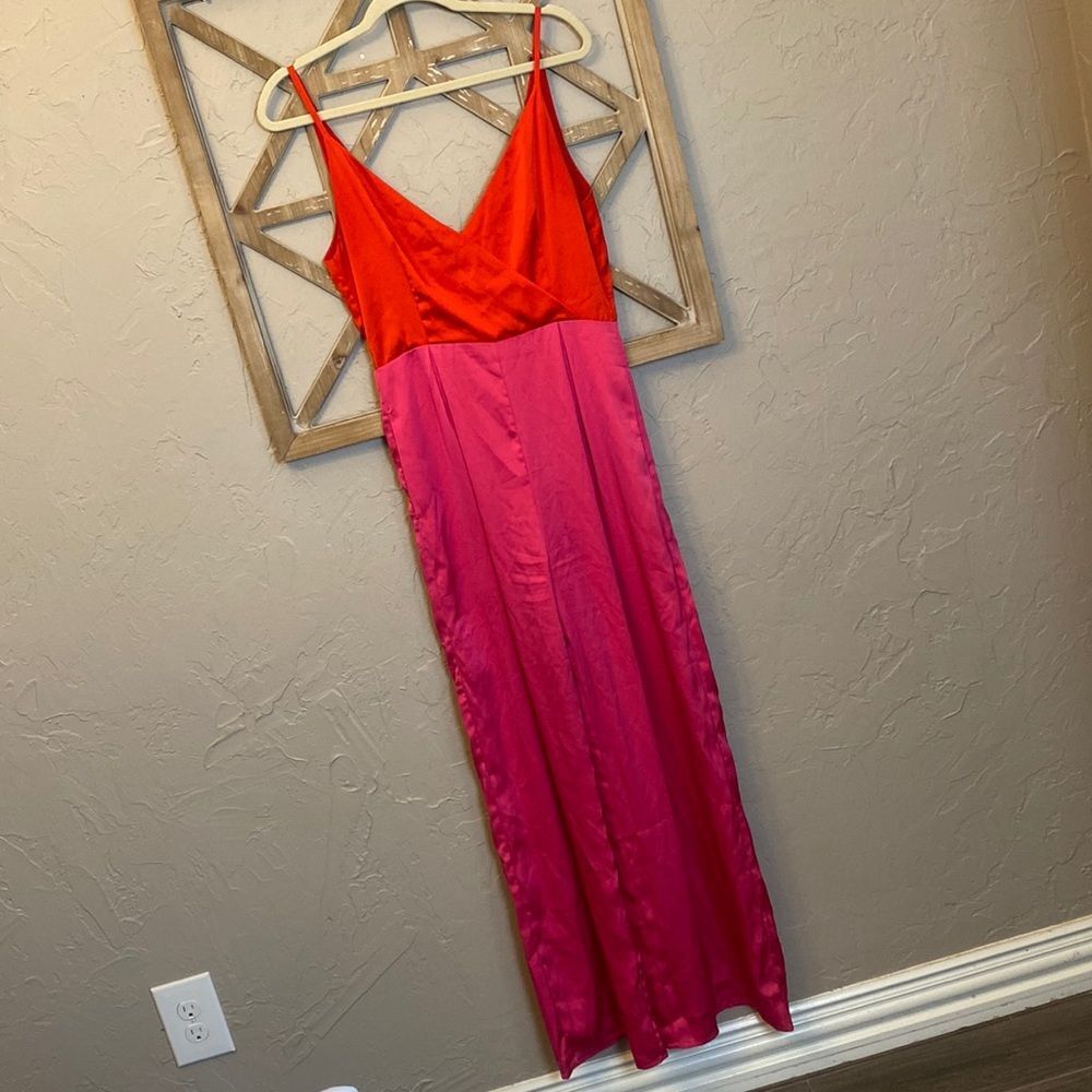 Strut & Bolt Pink And Red Color-Block Wide-Leg Ju… - image 4